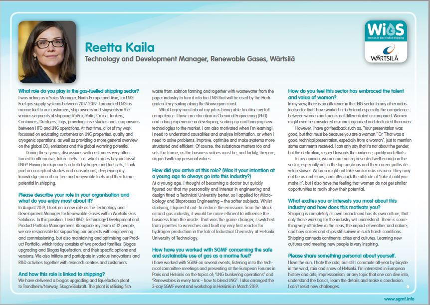 Women in Gas-fuelled Shipping (WiGS) - interview with Reetta Kaila