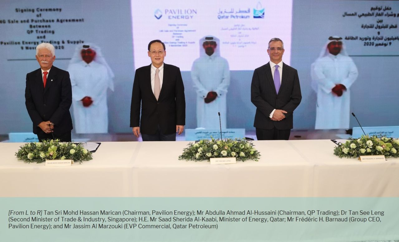 Pavilion Energy and Qatar Petroleum signed a strategic LNG supply agreement for Singapore